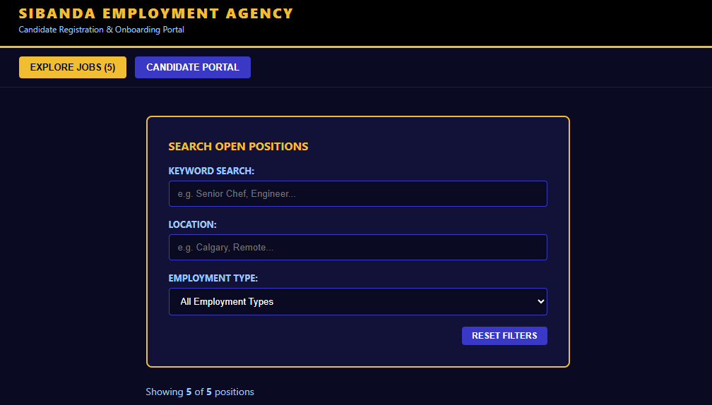 Employment Agency Homepage